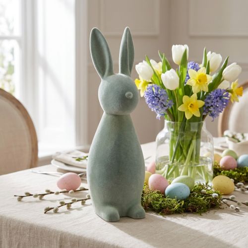 Dekoratív Húsvéti Nyuszi, Bolyhosított, Szürkészöld, Ma: 47 cm | Floristik24.hu