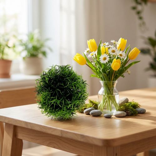 Mini fűgolyó zöld műnövény kerek Ø10cm 1 db | Floristik24.hu
