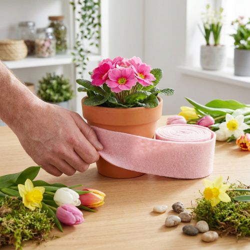 Filc szalag rózsaszín pot szalag gyapjú szalag gyapjú filc SZ15cm L5m | Floristik24.hu