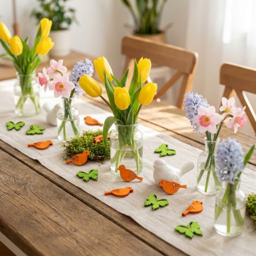 Dekoratív madár és pillangó fa szórt dekoráció színes 2cm 144 db | Floristik24.hu