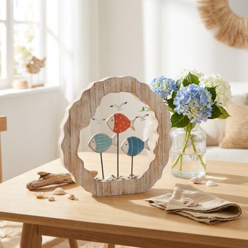 Asztaldísz halfa elhelyezhető kék, piros tengeri dekoráció Ø28cm | Floristik24.hu
