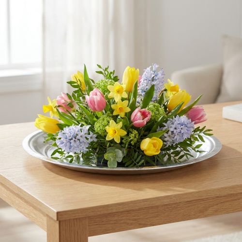 Dekoratív lemez fém ezüst fényes Ø36cm H3cm | Floristik24.hu