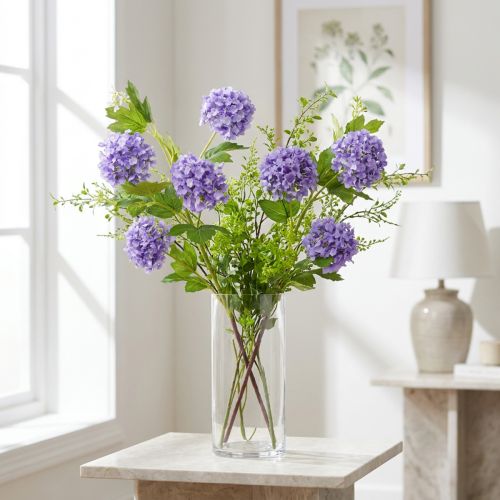 Hógolyó művirág lila virág 5 ernyő L78cm 2db | Floristik24.hu