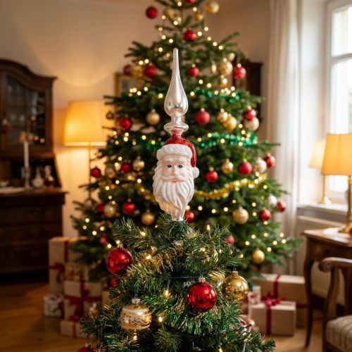 Fatakaró üveg Mikulás karácsonyfa fedő 34cm | Floristik24.hu