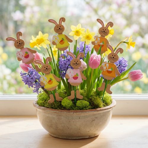 Húsvéti dugós nyulak tojással 12cm L29cm 15 db | Floristik24.hu