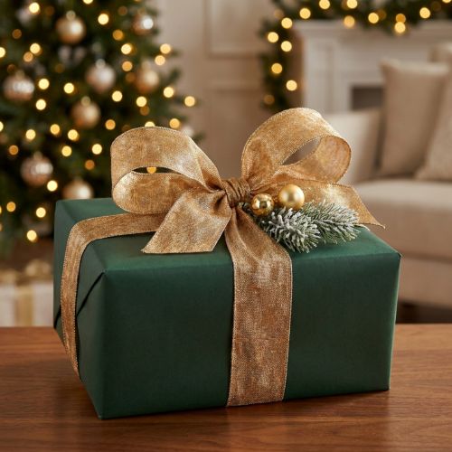 tételeket Deco szalag arany drótéllel 15mm 25m