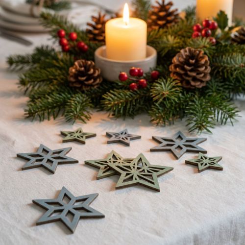 Deco csillagok fa kék, zöld fa csillagok karácsonyi 4cm mix 36db | Floristik24.hu