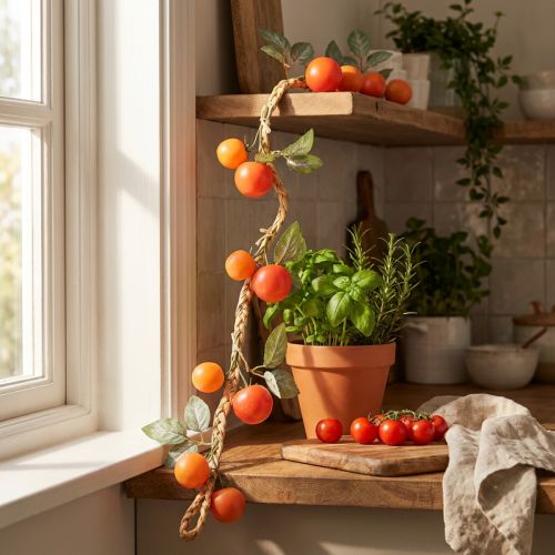 Mesterséges Paradicsomfüzér, Dekoratív Kúszónövény, Élethű Nappali Dekoráció, 135cm | Floristik24.hu