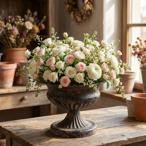 Plant Cup Chalice Antique Look Fekete Barna Ø20cm H15cm | Floristik24.hu