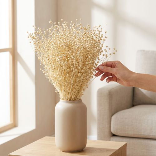 tételeket Szárított fűlen, szárított, természetes fehérítésű 50-55cm 180g