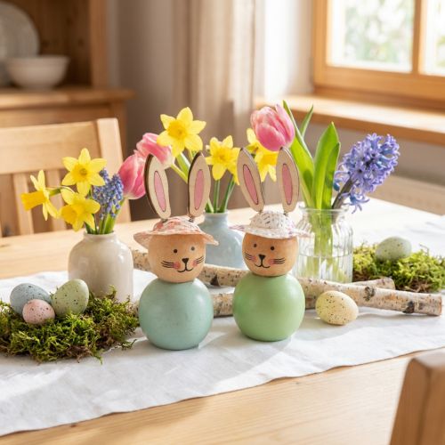 Fa Húsvéti Nyuszi Figurák, Húsvéti Asztaldísz, Aranyos Nyuszi Figurák, Tavaszi Dekoráció, 9cm, 8 Darab | Floristik24.hu