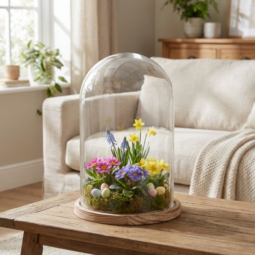 Üvegharang fa lemezüveg díszítéssel Ø17cm H25cm | Floristik24.hu