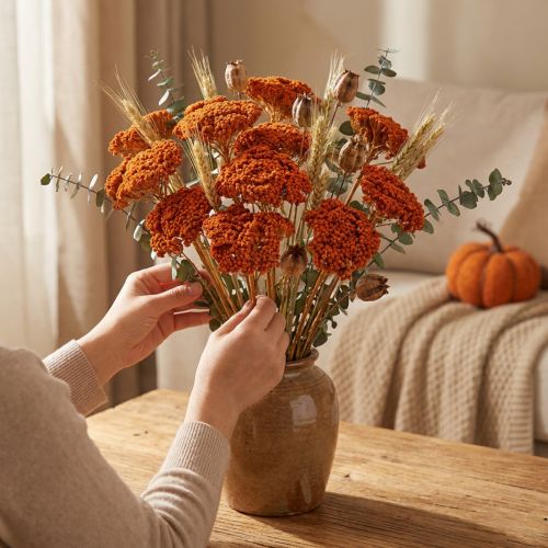 Achillea Orange szárított virágok, cickafark, 45-60cm, 1kg | Floristik24.hu