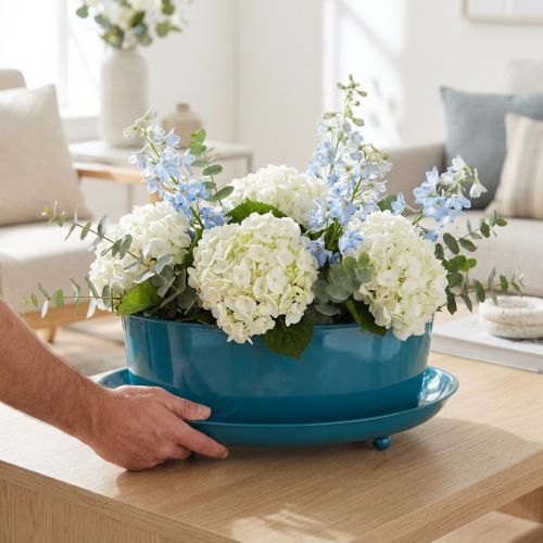 Fém asztali tál, elegáns és funkcionális dekoráció lakóterekbe, 28 cm | Floristik24.hu