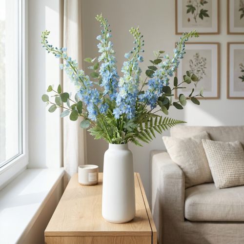 Mesterséges Larkspur Blue Művirág Delphinium 130cm | Floristik24.hu