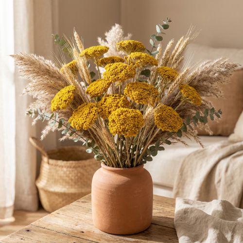 Achillea Natur Gelb szárított cickafark virág sárga 1kg | Floristik24.hu