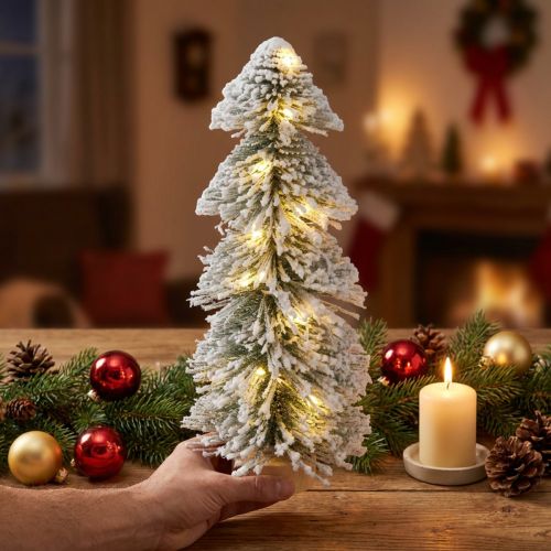 Mini karácsonyfa LED karácsonyfa hófödte 40cm | Floristik24.hu