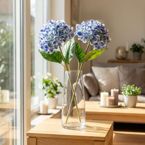 Hortenzia virágzó ág stílusos lakberendezési tárgynak, 80 cm, 2 darab | Floristik24.hu