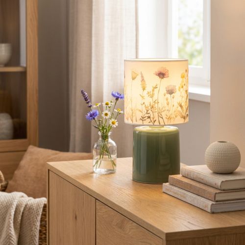 LED asztali lámpa virágmintával a nappali stílusos világításához, 23 cm | Floristik24.hu