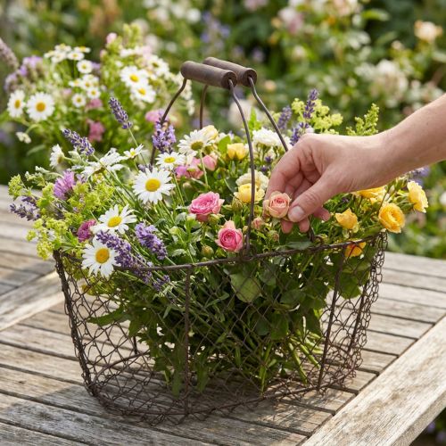 Drótkosár ovális fogantyúval 27x16,5cm H13,5cm barna | Floristik24.hu