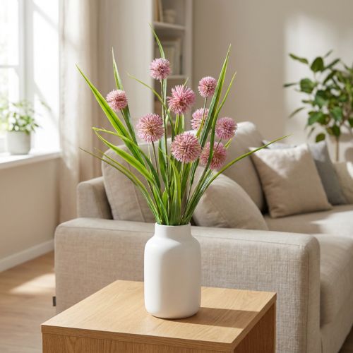 Művirág gömbvirág allium díszhagyma műrózsaszín 45cm | Floristik24.hu