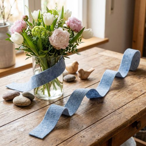 Kék filc szalag 7,5cm 5m | Floristik24.hu