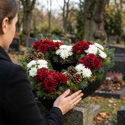 tételeket Oasis Black Biolit Plant Heart 50cm fekete virágtartó tál dekoráció
