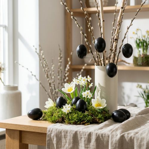 tételeket Libatojás Fekete Fújt Tojás Húsvéti Dekoráció 10 db