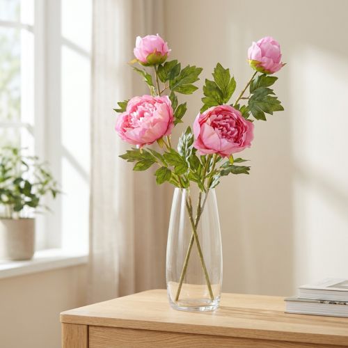 Artificial Roses Pünkösdi rózsa Mesterséges rózsaszín L80cm 2db | Floristik24.hu