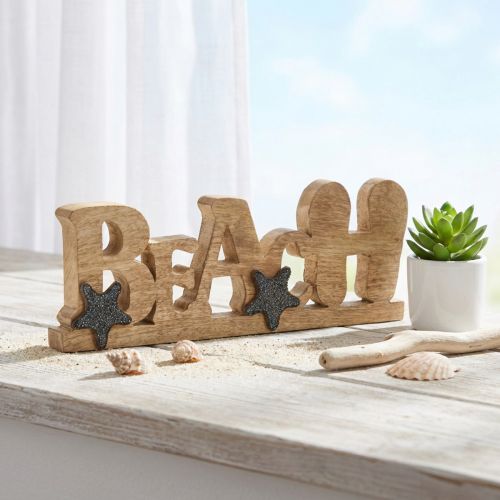 Állvány „Beach” tengeri dekoráció fa 35×12cm | Floristik24.hu