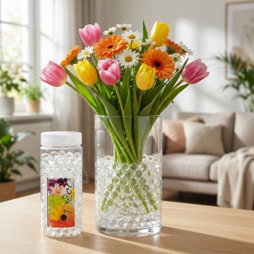 tételeket Aqualinos Aqua Pearls Dekoratív vízi gyöngyök növényeknek átlátszó 15-18mm 500ml