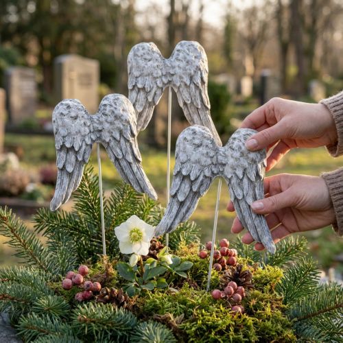 Dekoratív dugó angyalszárnyak 10cm 3 db | Floristik24.hu