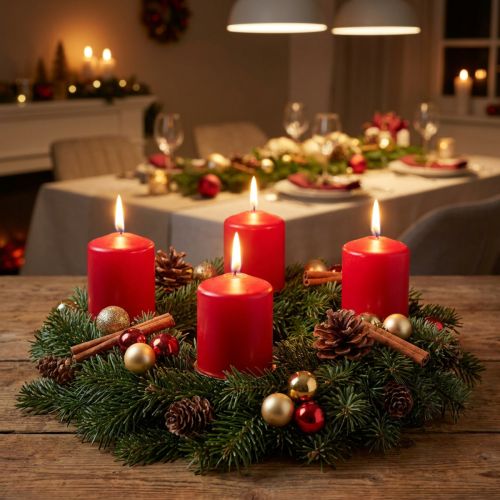 tételeket Oszlopos gyertya 70/60 piros 16 db