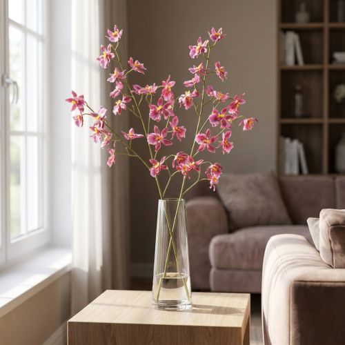 tételeket Oncidium Artificial Orchids Dekoráció Pink Violet 93cm 2db