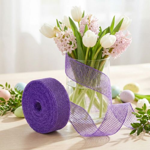 Lila juta szalag, 5 cm széles, 40 m hosszú | Floristik24.hu