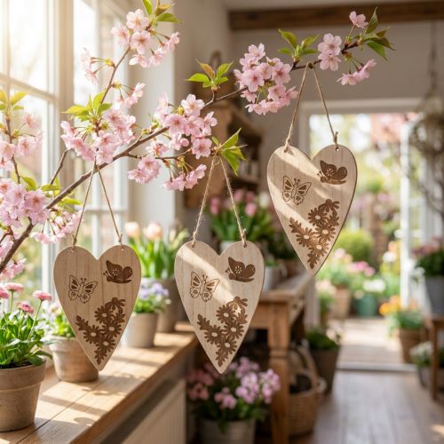 Deco fogas fa deco szív pillangó deco 13,5x20cm 6db | Floristik24.hu