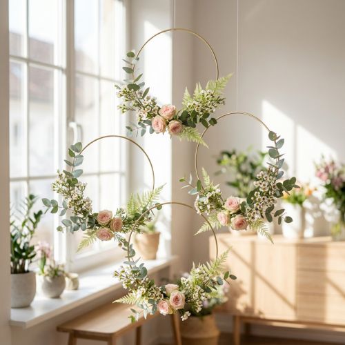 Fém gyűrű díszgyűrű Scandi gyűrű dekoratív hurok arany Ø20,5cm 6 db | Floristik24.hu