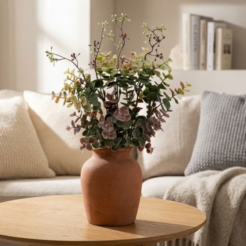 Eukaliptusz bokor mesterséges eukaliptusz zöld piros 39cm | Floristik24.hu