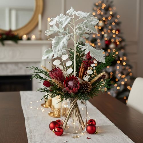 Mesterséges Senecio ág, ezüstlevél, aggófű, részletes, 45cm, 3 darab | Floristik24.hu