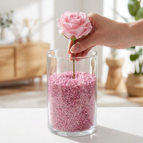 Dekoratív granulátum rózsaszín díszkövek 2mm - 3mm 2kg | Floristik24.hu