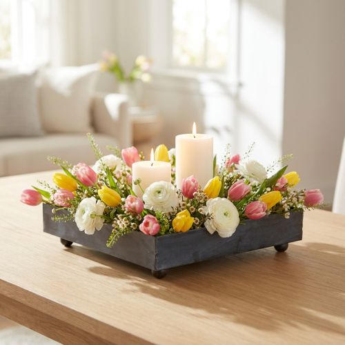 Dekoratív fémtálca fekete-szürke mosott 15×15cm 2db | Floristik24.hu