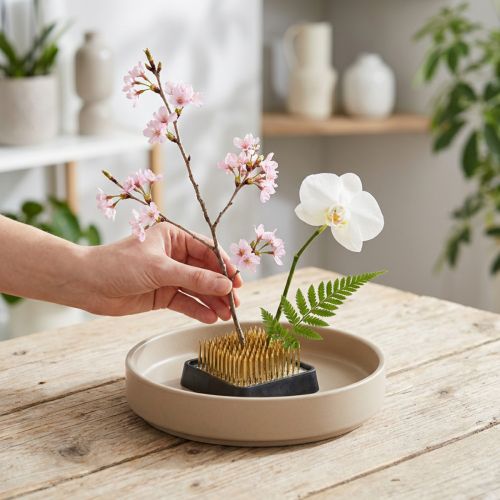 Plug-in sün Kenzan szögletes virágos sündisznó sárgaréz 40×40mm | Floristik24.hu
