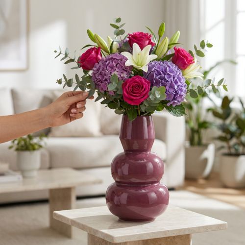 Modern dizájnú váza stílusos szobadekorációhoz és berendezéshez, 29 cm | Floristik24.hu