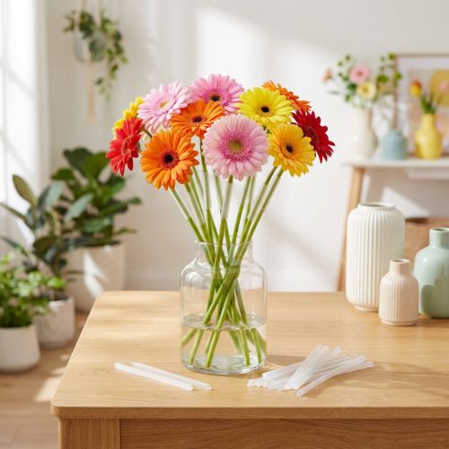 tételeket Gerbera zsugorcső szakaszok 17 mm - Védelem és támogatás gerberáknak, 1000 darabos készlet