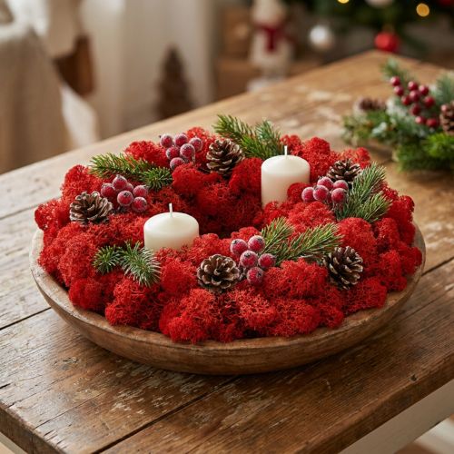 tételeket Deco moha vörös rénszarvas moha kézműves termékekhez 400g