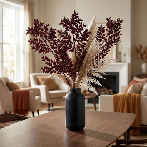 tételeket Ruscus Red dekoratív ágak szárított sötétvörös 75-95cm 1kg
