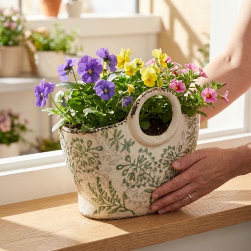 tételeket Kerámia virágzsák nappaliba és erkélyre 21cm