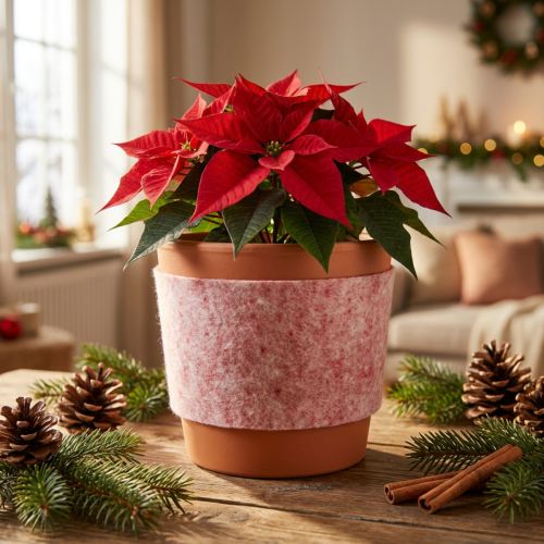 tételeket Filcszalag, 100% gyapjú, kétszínű, edényfogónak, fehér/piros filcszalag, 15cm x 5m