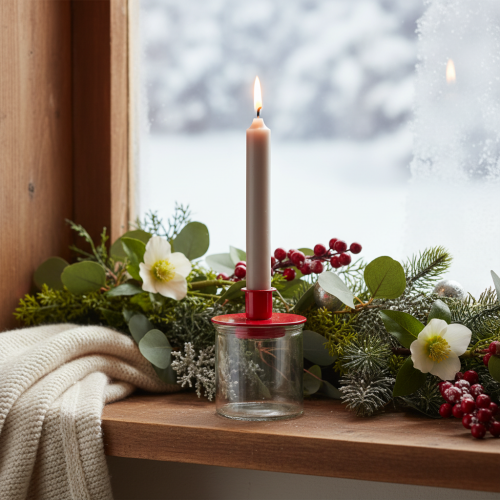 Kerek üveg gyertyatartó, átlátszó üveg, 8 cm, 3 darab | Floristik24.hu