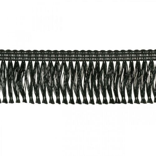 tételeket 4 cm-es fekete rojtos szalag, kordon szegély, dekoratív rojtos lurex 25 m